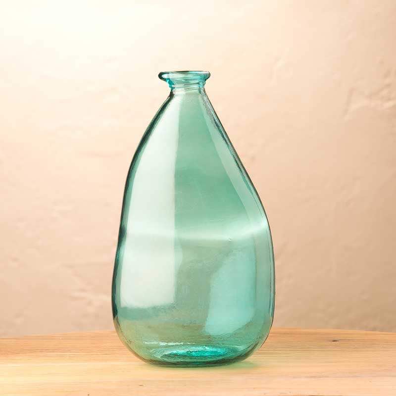 Oblong Recycled Glass Balloon Vase, 14